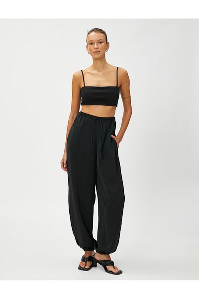 Koton Joggerhose mit Bindebund, bequemer Schnitt