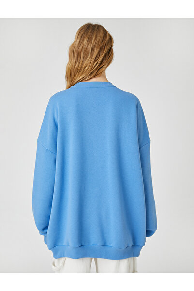 Koton Φούτερ με λαιμόκοψη Raised Crew με μακρυμάνικο εμπριμέ χαλαρή εφαρμογή