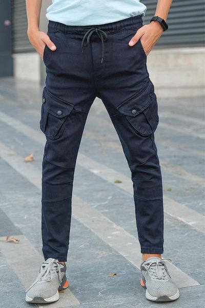 Zaziko Kids Boy's Elastic Waist Pocket Cargo Pants Pnt. 0005131 -Z