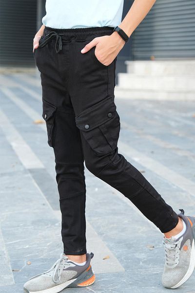 Zaziko Kids Boy's Elastic Waist Pocket Cargo Pants Pnt. 0005131 -Z