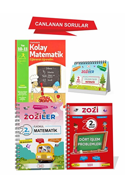 ZOZİLER 2.SINIF CANLANAN KİTAP SETİ (KIRMIZI SET) 3KİTAP 1TAKVİM NOT