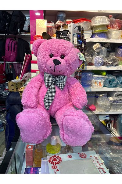 peluş Plush Bear with 80 cm Pink Bow Tie