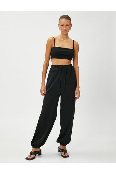 Koton Joggerhose mit Bindebund, bequemer Schnitt