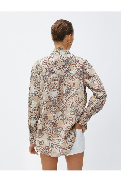 Koton Oversize košile Magnificent Collar Linen Blended