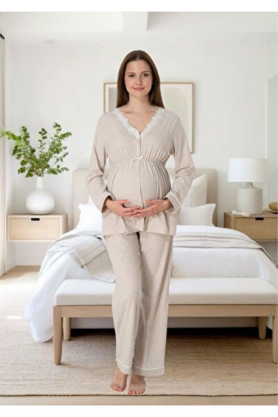 Effortt Venera Effortt Hamile Lohusaı pijama Takımı sade şık lohusa seti