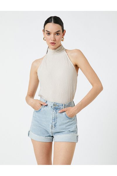 Koton Halter Neck Textured Blouse