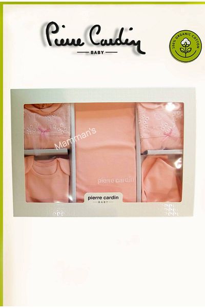 Pierre Cardin طقم مكون من 10 قطع مطرزة، مصنوع من القطن العضوي بنسبة 100%، طقم هدايا للأطفال حديثي الولادة