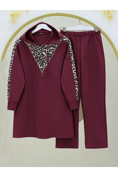 modasindoma Women Zipper Detailed Leopard Suit