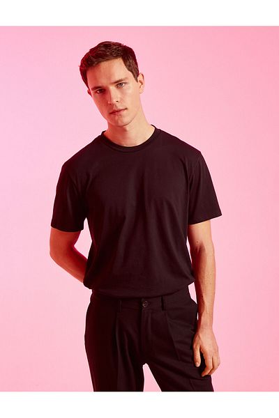 Koton Κοντό μανίκι Basic T-Shirt Λεπτομέρειες με λαιμόκοψη