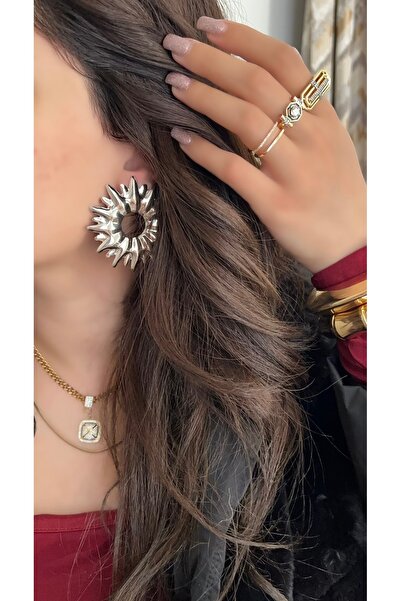 SU PERİSİ TAKI BİJUTERİ Vip Seri Gümüş Marka Model Güneş Küpe