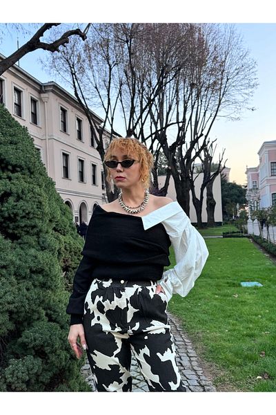Bak'ap Pulover tricotat cu guler Madonna premium cu detaliu cămașă