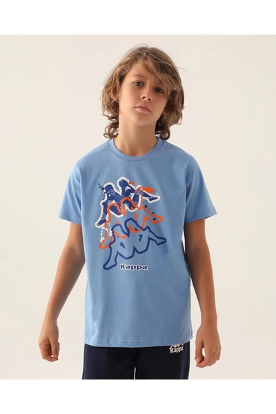 Kappa ΒΑΜΒΑΚΙ ΑΓΟΡΙΚΟ T-SHIRT ΜΕ Λαιμόκοψη