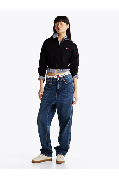 Tommy Hilfiger Kadın Siyah Fermuarlı Hırka