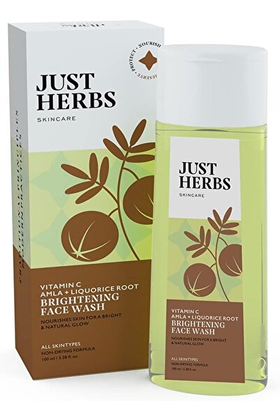 Just Herbs غسول الوجه المفتح بفيتامين سي والأملا وجذر عرق السوس 100 مل