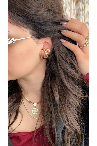 SU PERİSİ TAKI BİJUTERİ Vip Seri Gold Tasarım Küpe