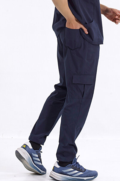 Brl Üniforma Tek Alt Kargo Cepli Jogger Likralı Unisex Cerrahi Pantolon Lacivert | Brl Bagel