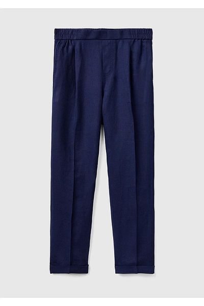 United Colors of Benetton Women's Elastic Waist Linen Trousers 312024 Agh558X5-252