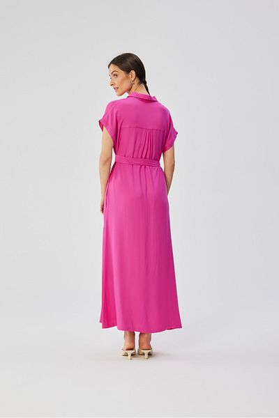 Stylove Viscose maxi dress with short sleeves and buttons