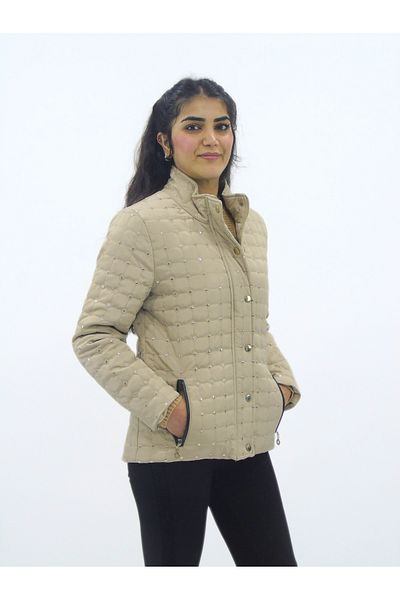 zms fashion Palton matlasat cu paiete