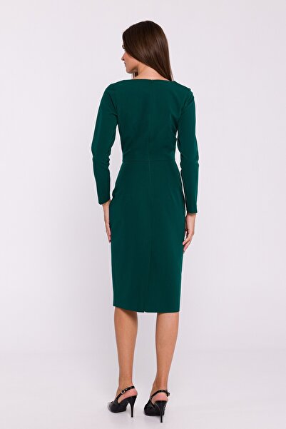 Stylove Pencil dress with an asymmetrical neckline