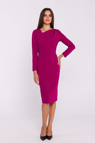 Stylove Rochie creion cu decolteu asimetric