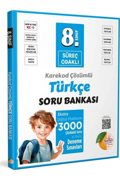 Editör Yayınevi Editör Yayınları 8. Sınıf Süreç Odaklı Türkçe Soru Bankası