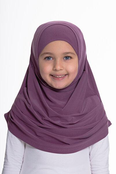 HÜRREM BONE Boneta hijab pentru copii, gata de instalat, violet - țesătură ni...