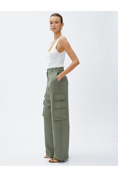 Koton Cargohose mit weitem Bein aus Modalmischung