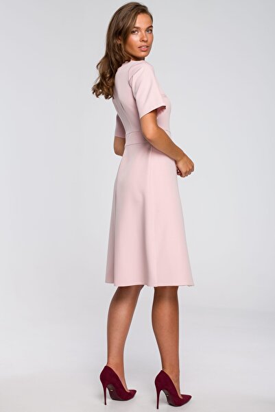 Stylove Dress with a wrap-around bottom.