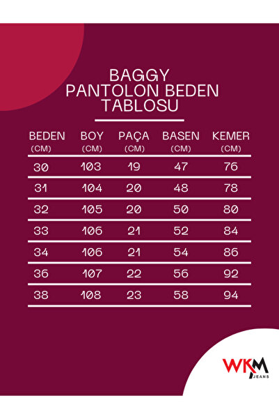 WKM Erkek Baggy Fit Casual Jean Denim Kot Pantolon