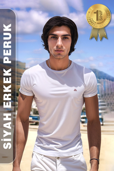 KONAK PERUK Erkek Peruk Kısa - Siyah