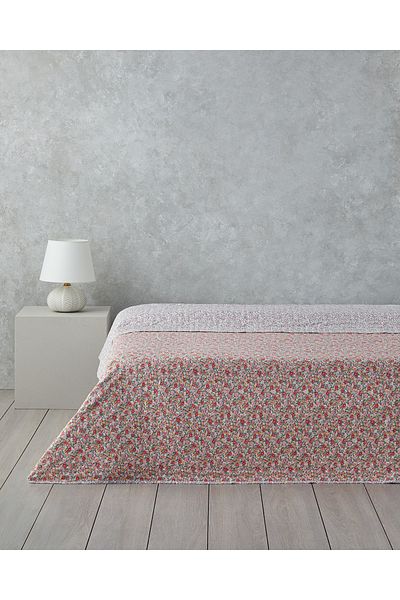 English Home Ροζ κουβέρτα - Flowers Melody Διπλής Όψης, Μονό, Πολλαπλών Χρήσεων