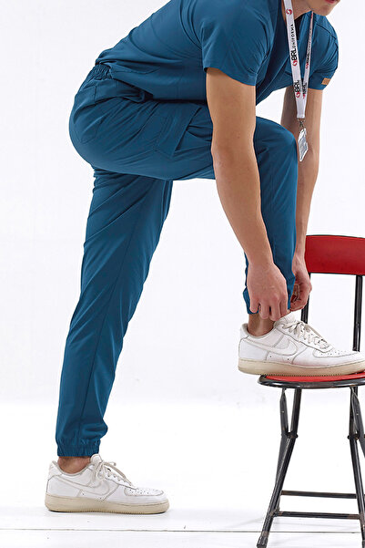 Brl Üniforma Pantaloni jogger unisex verde petrol - Cu buzunare cargo și Lycr...