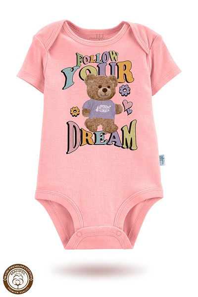 MAHFEL 2-Piece 100% Cotton Organic Printed Snap Fastener Baby Bodysuit
