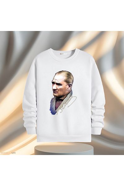 Gölge Store Ataturk & Signature Crew Neck Ανδρικό γυναικείο φούτερ Slimfit