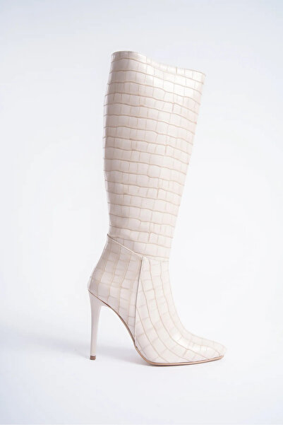 Shoesers Cizme crocodil subțiri cu toc înalt pentru femei, cu design special,...