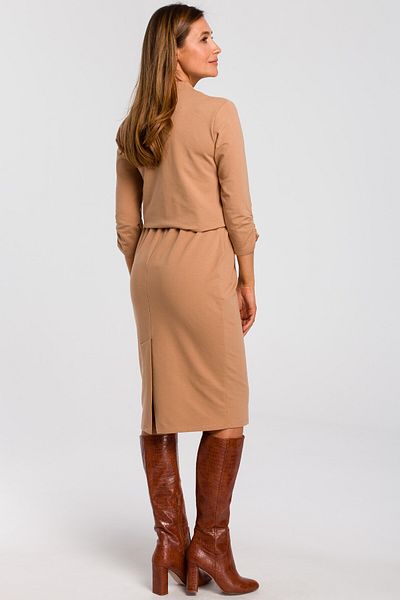 Stylove Pletené šaty s výstřihem