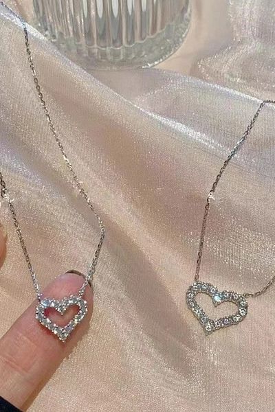 Köstebek Glittering Heart Silver Necklace