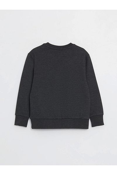 LC Waikiki Lcw Kids Anthracite Crew Neck Printed Long Sleeve Boys Sweatshirt