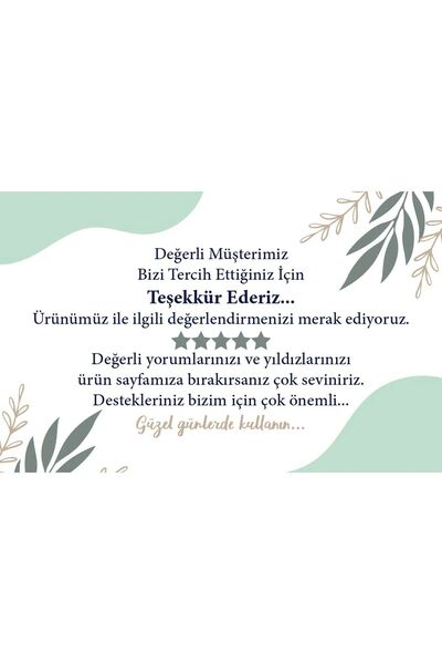 AKILLICA Teşekkür Kartı 100 Adet 5x8 Cm Yorum Kartı