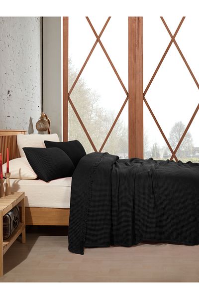destinyhometex 100% Cotton Waffle Double Bedspread 230X250