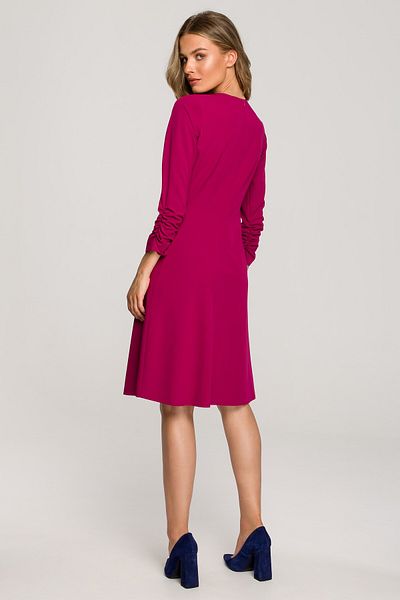 Stylove A-line dress with a tie in the neckline