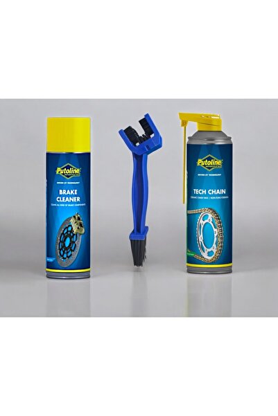 putoline Motosiklet Bakım Seti Tech Chain Zincir Yağı + Balata (Fren) Spreyi + Zincir Fırçası Monero
