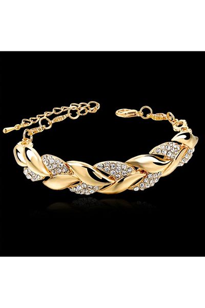 Takıtolia Gold Color Design with Crystal Stones Special Day Gift Design Mermaid Bracelet