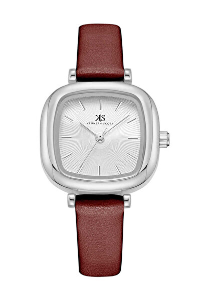 Kenneth Scott ساعة نسائية أنالوج بمينا بيضاء - K22525-SLDW