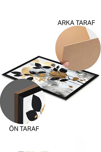 Artavessa Set de pictură poster MDF cu aspect de cadru negru din 3 piese - Setul 27