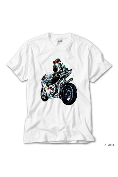 CrowsGate Motorcycle Drawing White T-Shirt