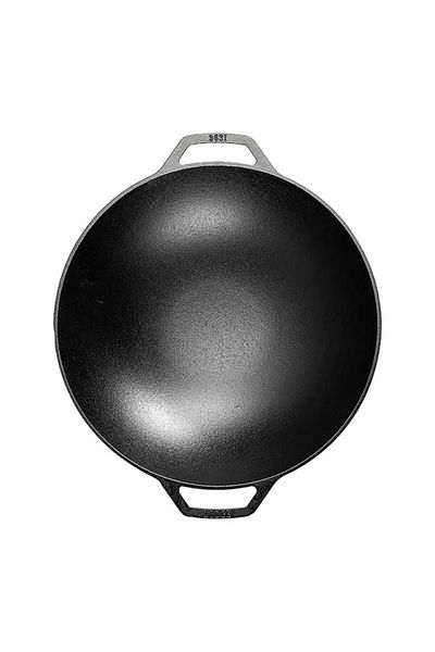 Lodge Round Shape High Quality Cast Iron Wok with Loop Handles 14inch