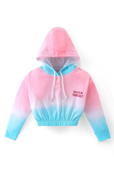 Ollington St. Ollington St. Cotton Knit Winterwear Set of Ombre Dyed Full Sleeves   Hoodie &Track pant -Multicolor