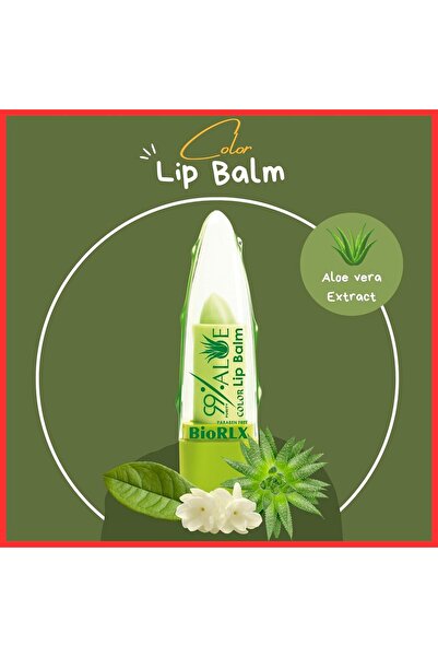 BioRLX Dudak Balmı %99 Aloe Vera Renkli Dolgunlaştırıcı, Sıcaklıkta Renk Değişimi, Dudak Bakım 3,5 G